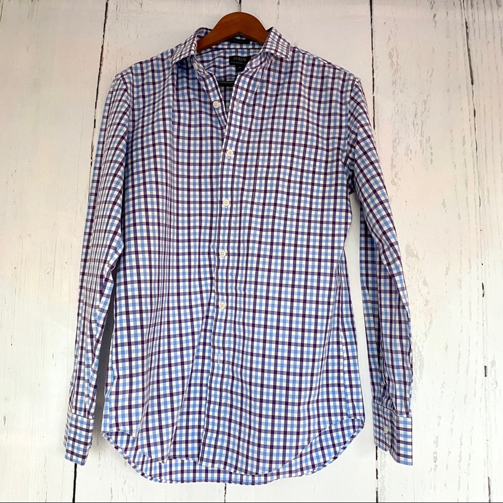 J.CREW Thompson Checkered Button Down 15/15.5